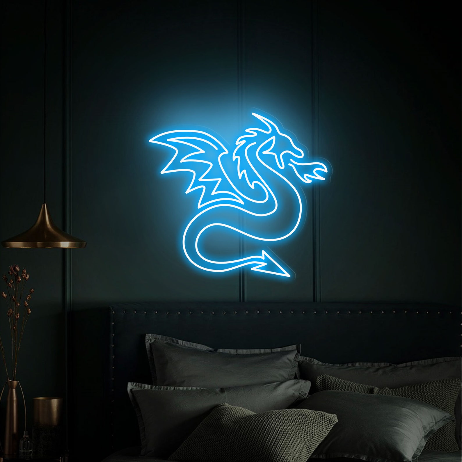Dragon neon sign, Dragón Decor, Neon Art Sign, Neon Sign Japan, Neon Decorations, Neon Sign Bedroom