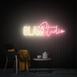 Glam Studio Neon Sign, Custom Beauty Salon Led Sign, Neon Wall Art, Hair Makeup Skin Nails Room Decor, Salon Welcome Sign New Business Gifts