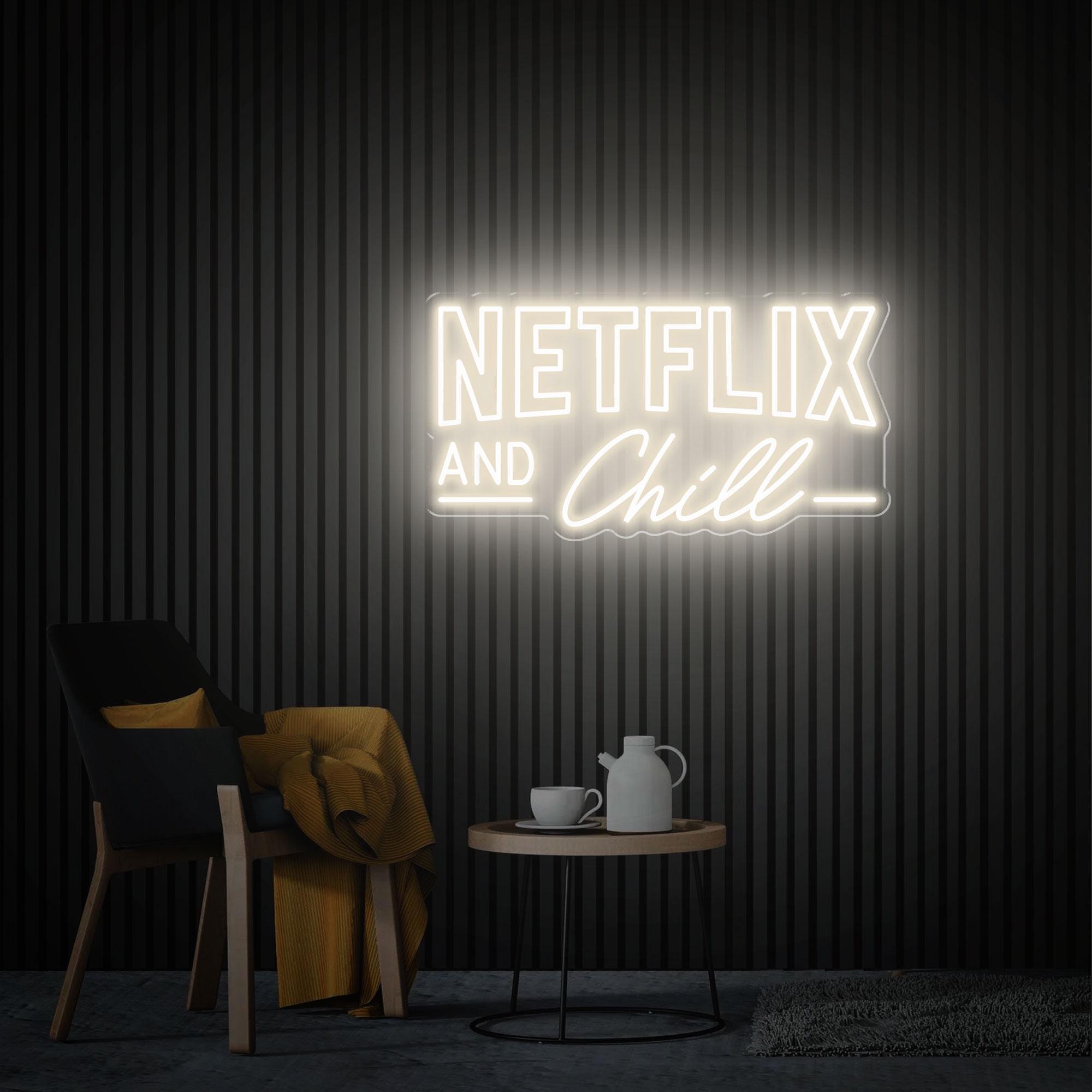 Netflix and Chill Neon Sign, Netflix Gift, Custom Neon Sign, Movie Room Neon sign, Neon Wall Decor, Anime Neon Sign, Handmade Led Neon Light