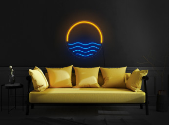 Sunset Neon Light, Sunset Light Sign, Retrowave Sign, Vaporwave Neon Sign, Ocean Neon Sign, Sun Neon Sign, Waves Neon Sign, Sunset Art Decor
