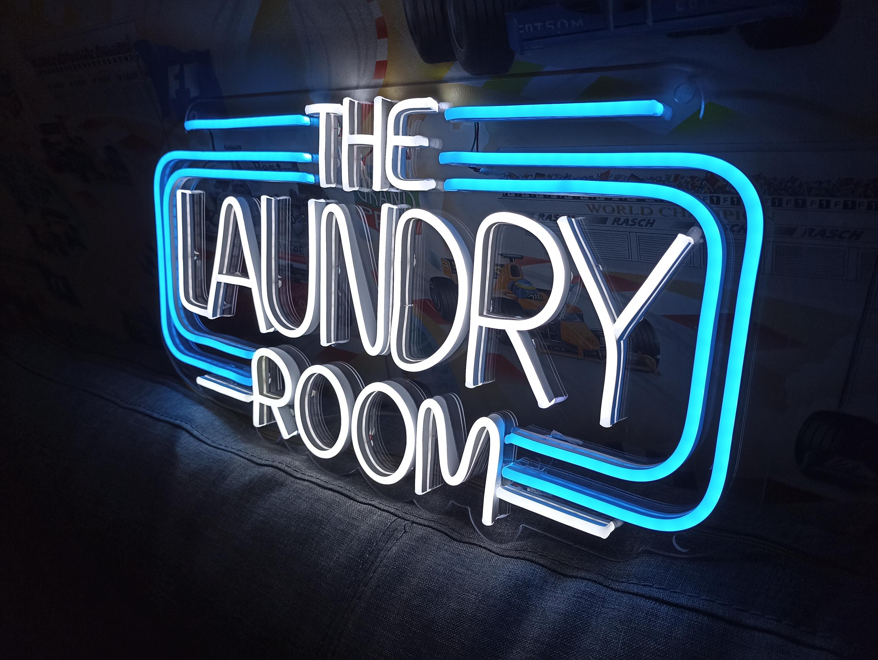 Neon Sign Inscription The Laundry Room, Laundry Neon Sign, Neon Signs For Laundromats
