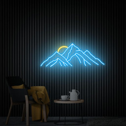 Mountain Neon Sign, Mountain with Sunset Led Sign, Mountain Wall Art, Neon Sign Wall Art, Aesthetic Room Decor, Custom Neon Sign, Best Gift