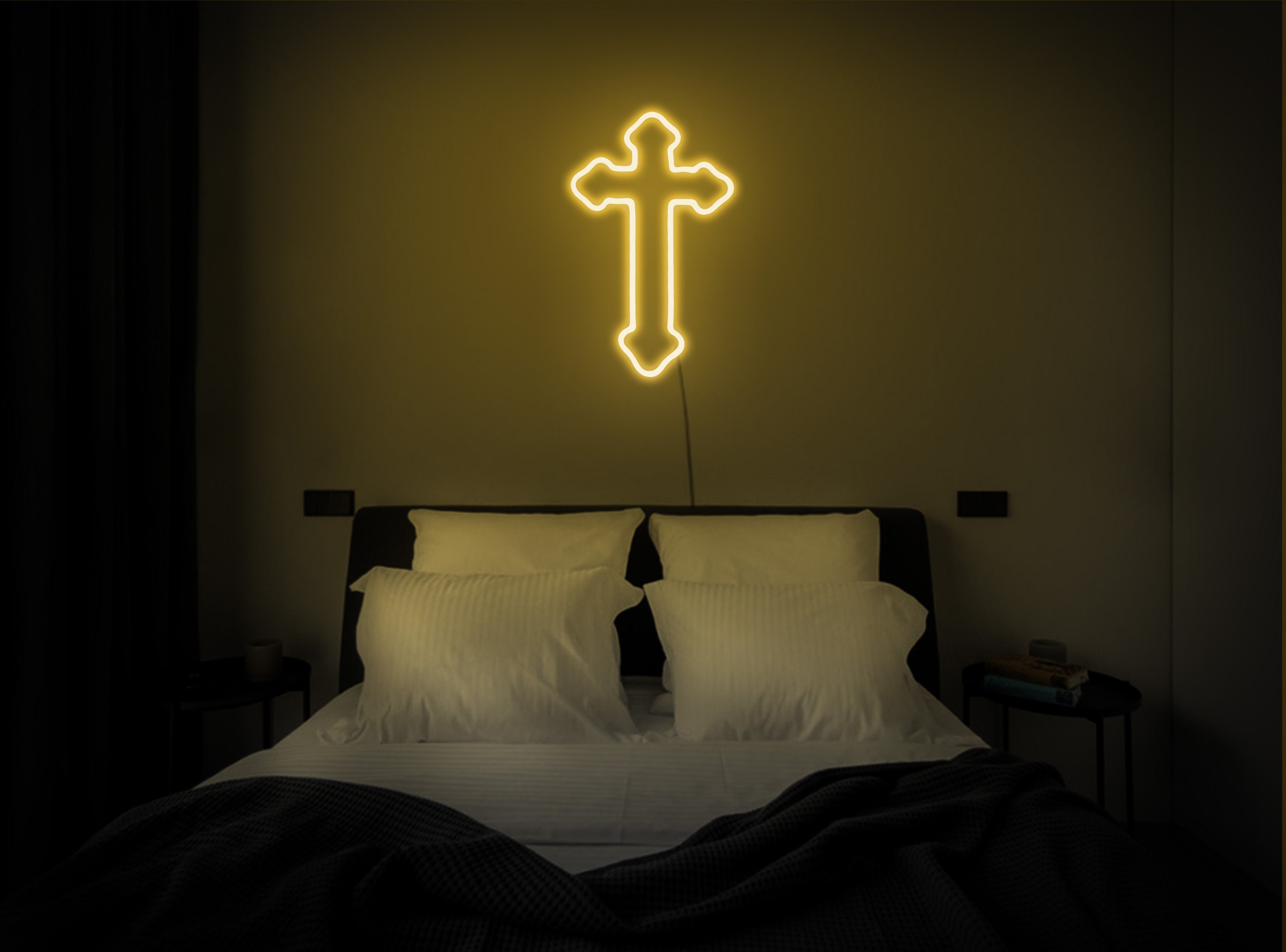 Cross Neon Sign, Cross Wall Decor, Cross Wall Art, Neon Sign Wall Art, Neon Sign Wall Decor
