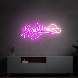 Howdy Neon Sign, Led Cowboy Hat Sign, Western Led Sign, North American Greeting Neon Light, Light Up Cowboy Party Decor Signs