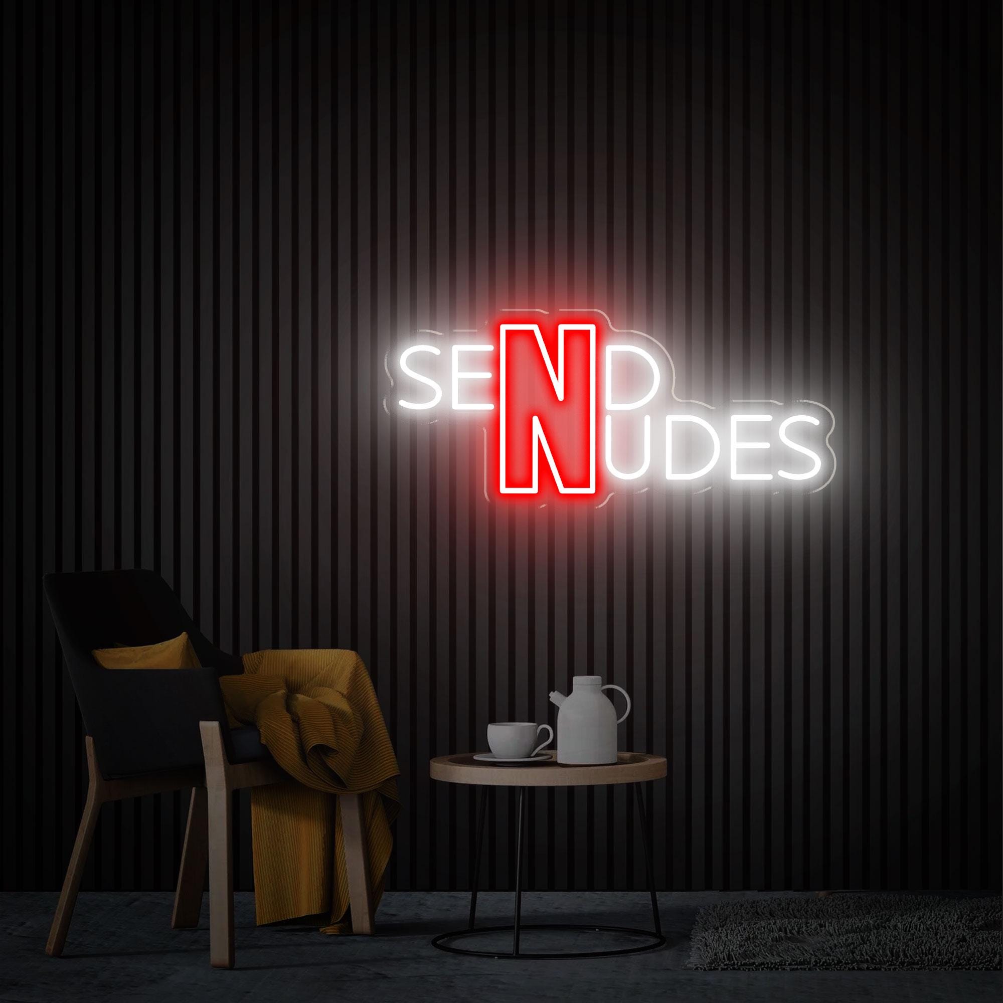 Send Nudes Neon Sign, Handmade Gifts Bedroom Neon Sign, Personalized Neon Light Sign for Wall Neon Light Home Decor Party Bar Wall Art
