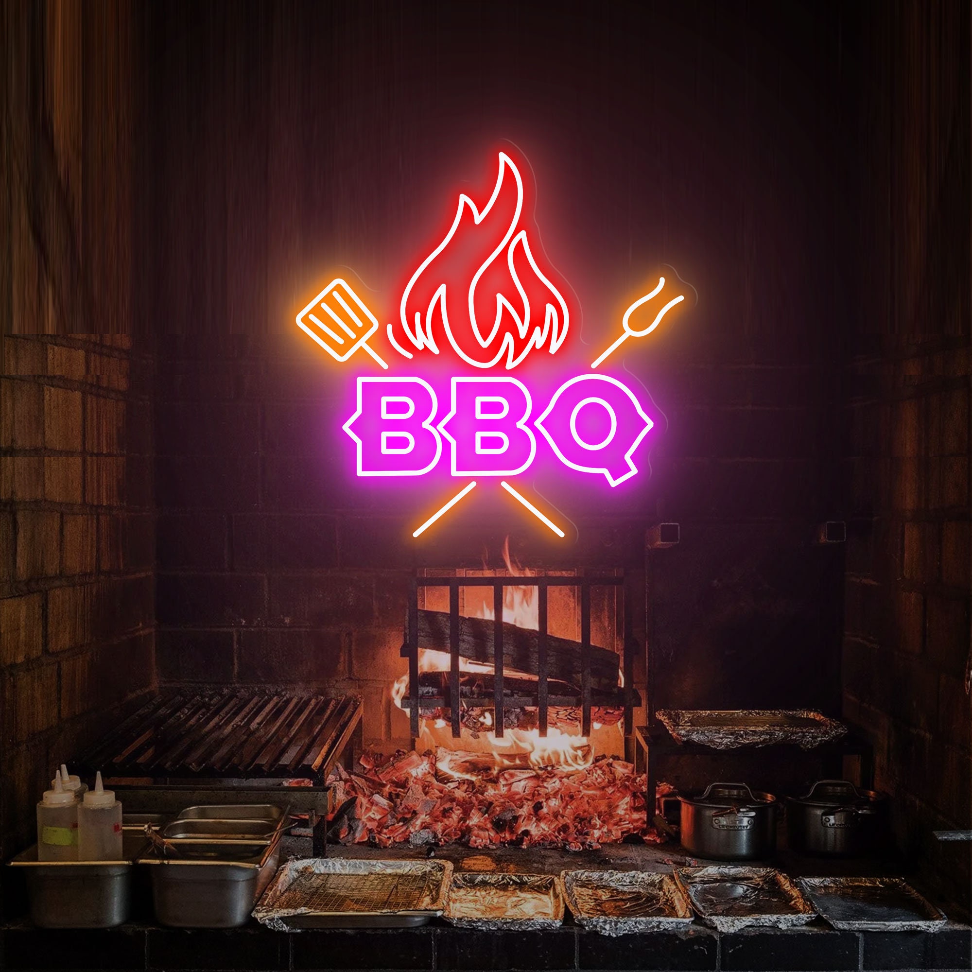 Bbq Neon Signs, Barbecue Neon Sign Lights Beer Bar Party Wall Decoration Custom Wedding Sign Led Gift Room Home Decor