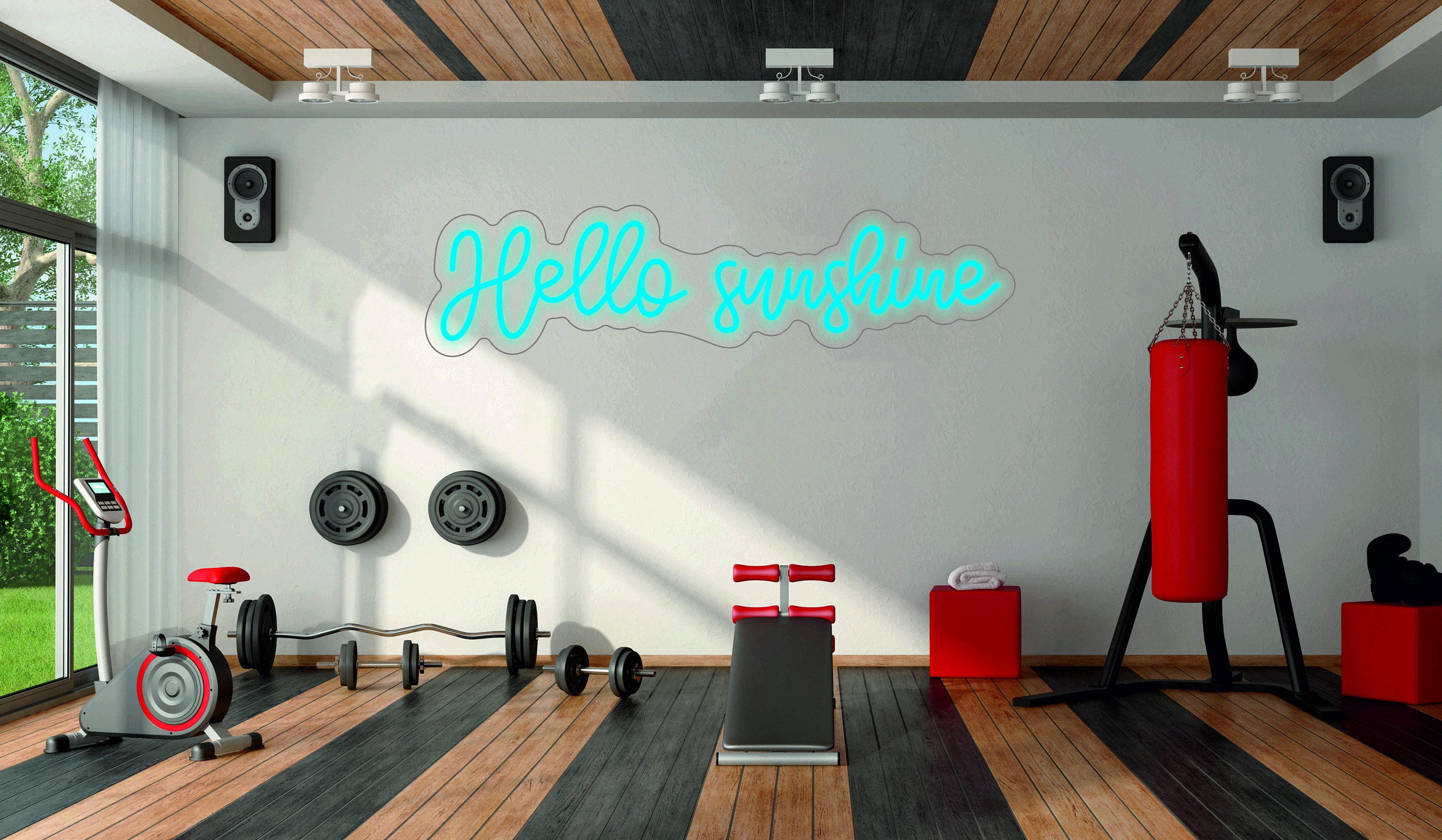 Hello Sunshine - Led Light Neon Sign For Wall Decor, Motivational Quote For Bedroom Neon Sign