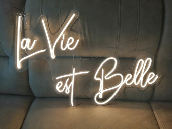 La Vie Est Belle Neon Sign, Wedding Neon Sign, Champagne Wall Neon Sign, Super Lettering Neon Sign