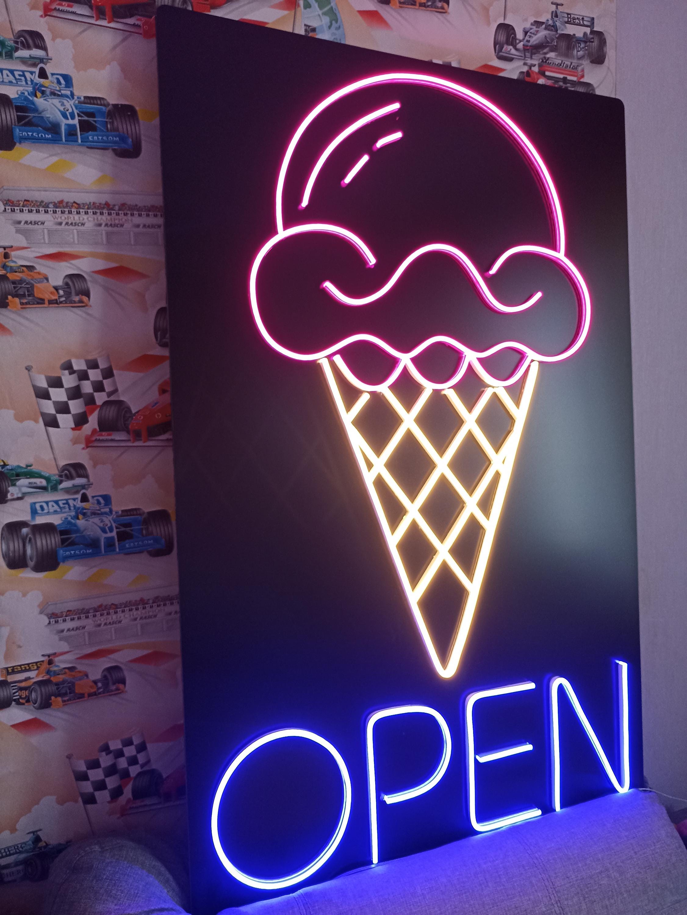 Ice Cream Led Neon Light, Wall Hangings Decor For Home, Bar Neon Sign, Kitchen Neon Signs