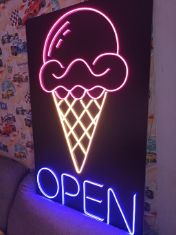 Ice Cream Led Neon Light, Wall Hangings Decor For Home, Bar Neon Sign, Kitchen Neon Signs