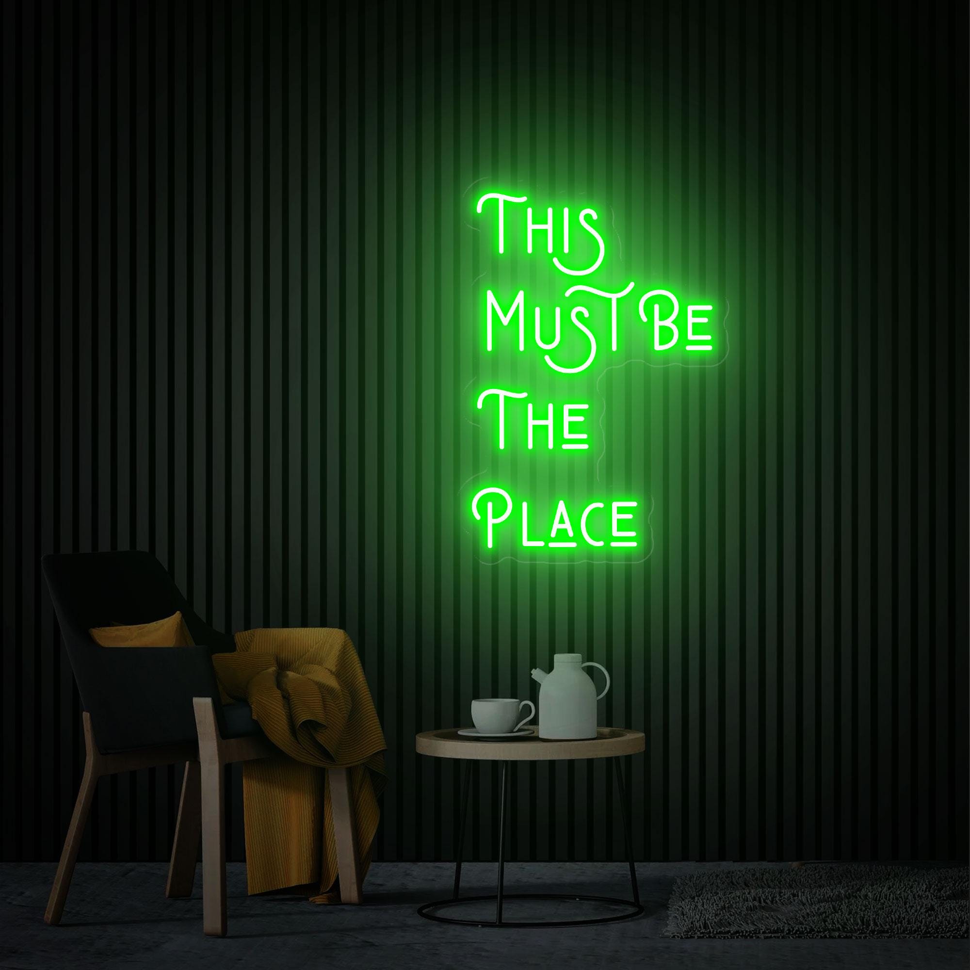 This Must Be The Place Neon Sign, Home Party Decor, Custom Neon Sign, Led Sign Wall Art Bedroom, Neon Lights Wedding Decor Housewarming Gift