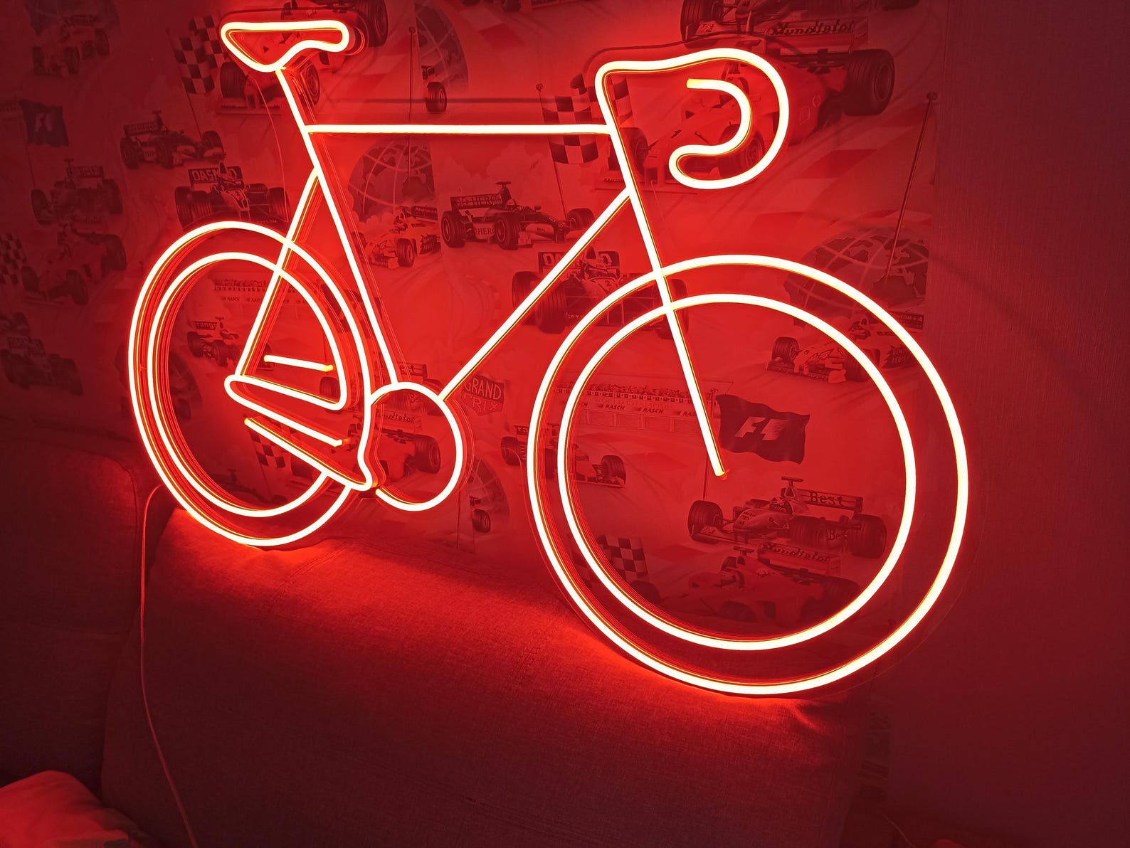 Neon Sign Sport Bicycle, Neon Bike Sign, Custom Neon Bicycle Sign, Cycling Neon Sign, Bike Neon Decor, Vintage Bicycle Sign