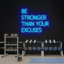 Be Stronger Than Your Excuses Neon Sign, Gym Neon Sign, Motivational Neon Sign, Gym Gift Ideas, Fitness Workout Neon, Gym Wall Art Decor