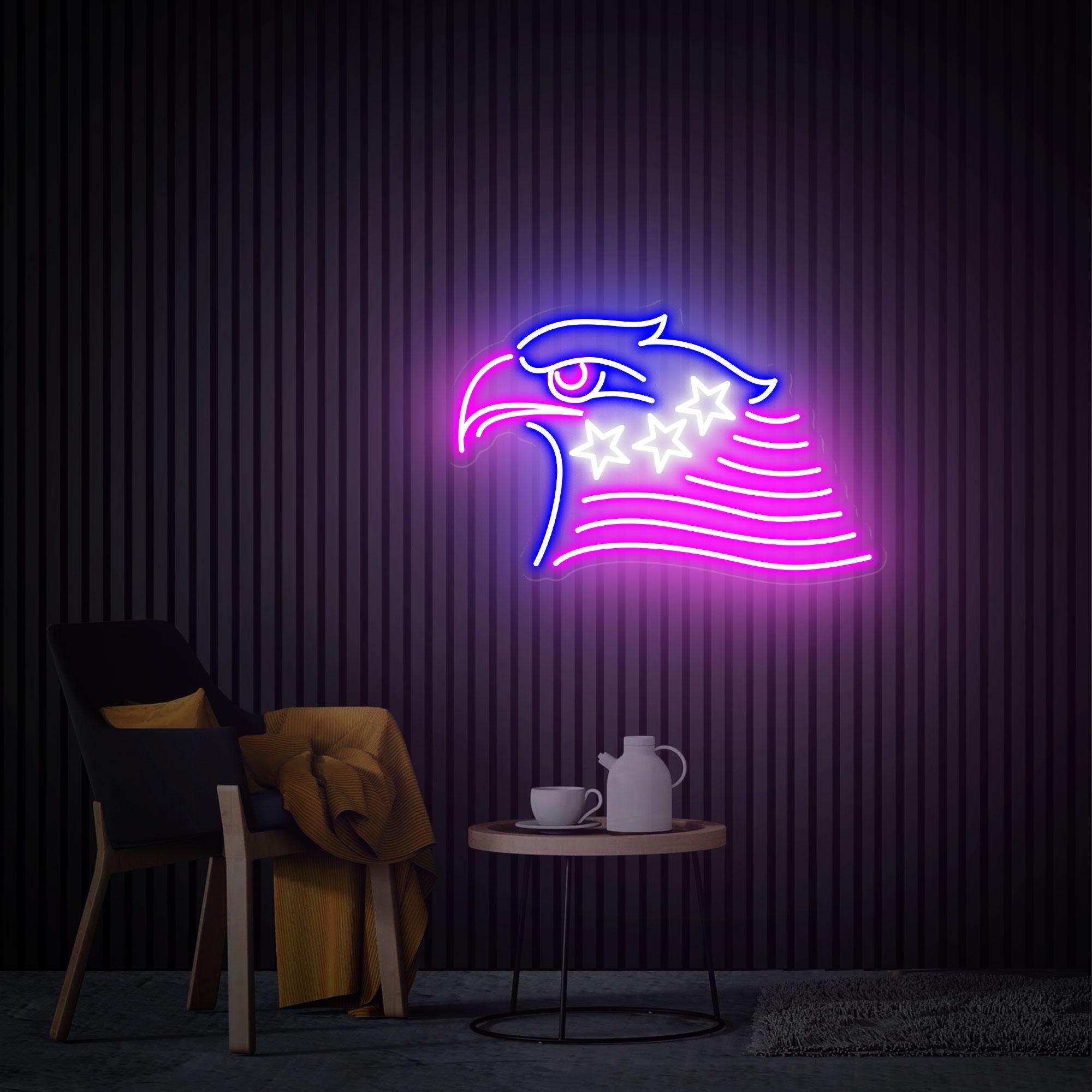 Eagle Head Neon Sign, Eagle Neon Light , Eagle Art Sign, American Eagle Led Sign, Home Office Neon Decor Custom Neon Sign Personalized Gifts