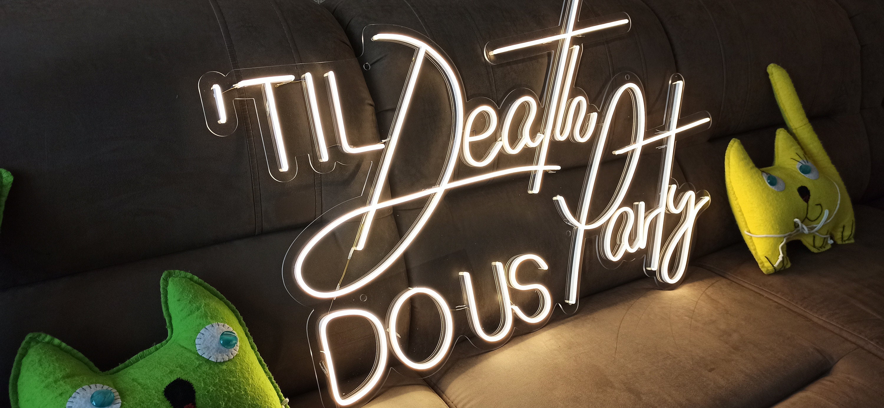 Til Death Do Us Party Neon Sign, Wedding Decor Neon Sign, Happily Neon Signs, Home Decor Neon Sign, Wedding Decor
