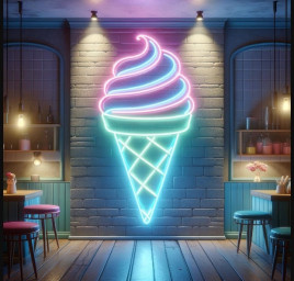 Ice Cream Neon Signs, Wall Hangings Decor For Home, Bar Neon Sign, Kitchen Decor
