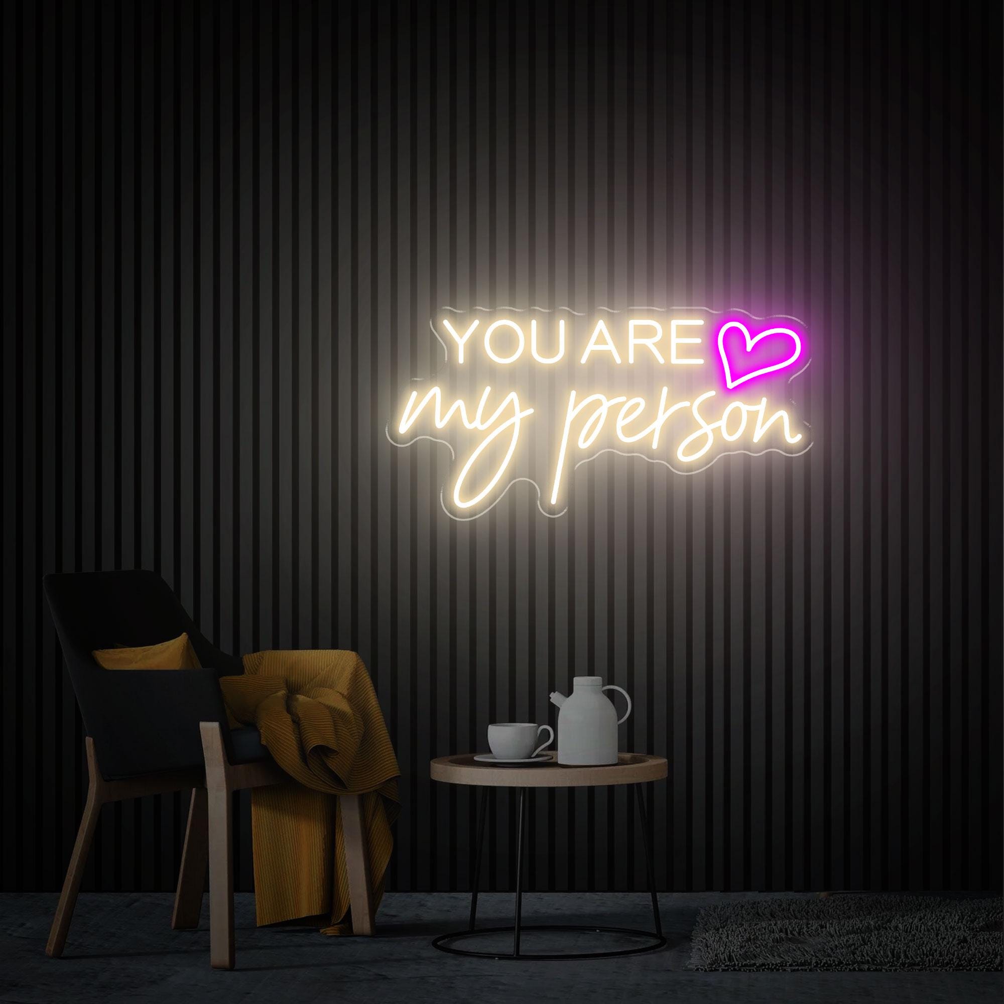 You're My Person Neon Sign, Personalized Wedding Decor Led Lights, Home Bedroom Neon Wall Art, Gift for Her, Custom Engagement Gifts
