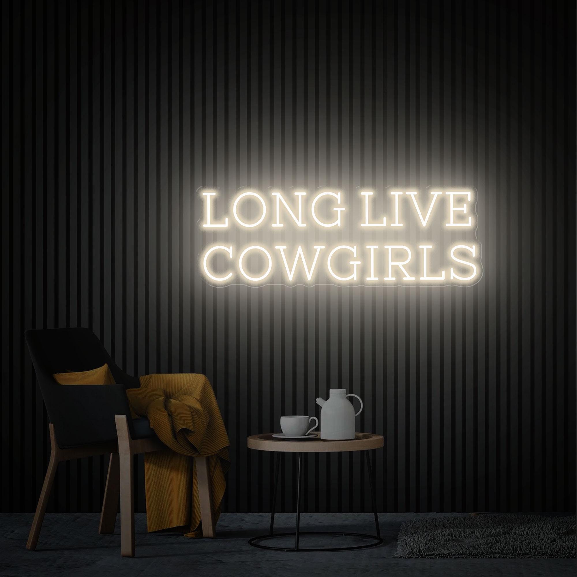Long Live Cowgirls Neon Sign, Custom Led Light Sign, Cowgirl Lover Gift, Western Cowboy Party Decor, Bedroom Decor, Cowgirl Wall Art