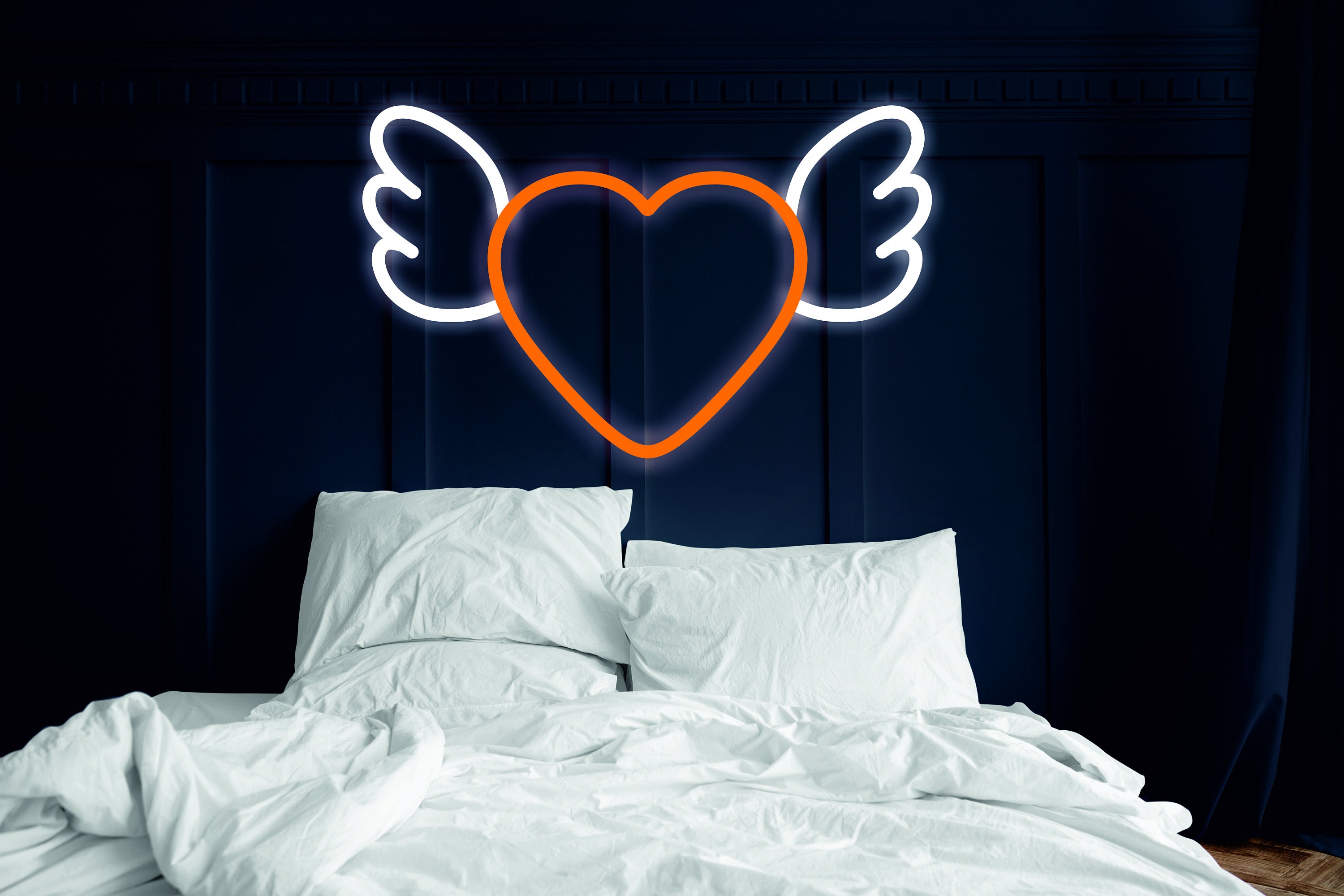 Heart With Wings Neon Sign, Lover Gift Neon Sign, Gift For Her Neon Sign
