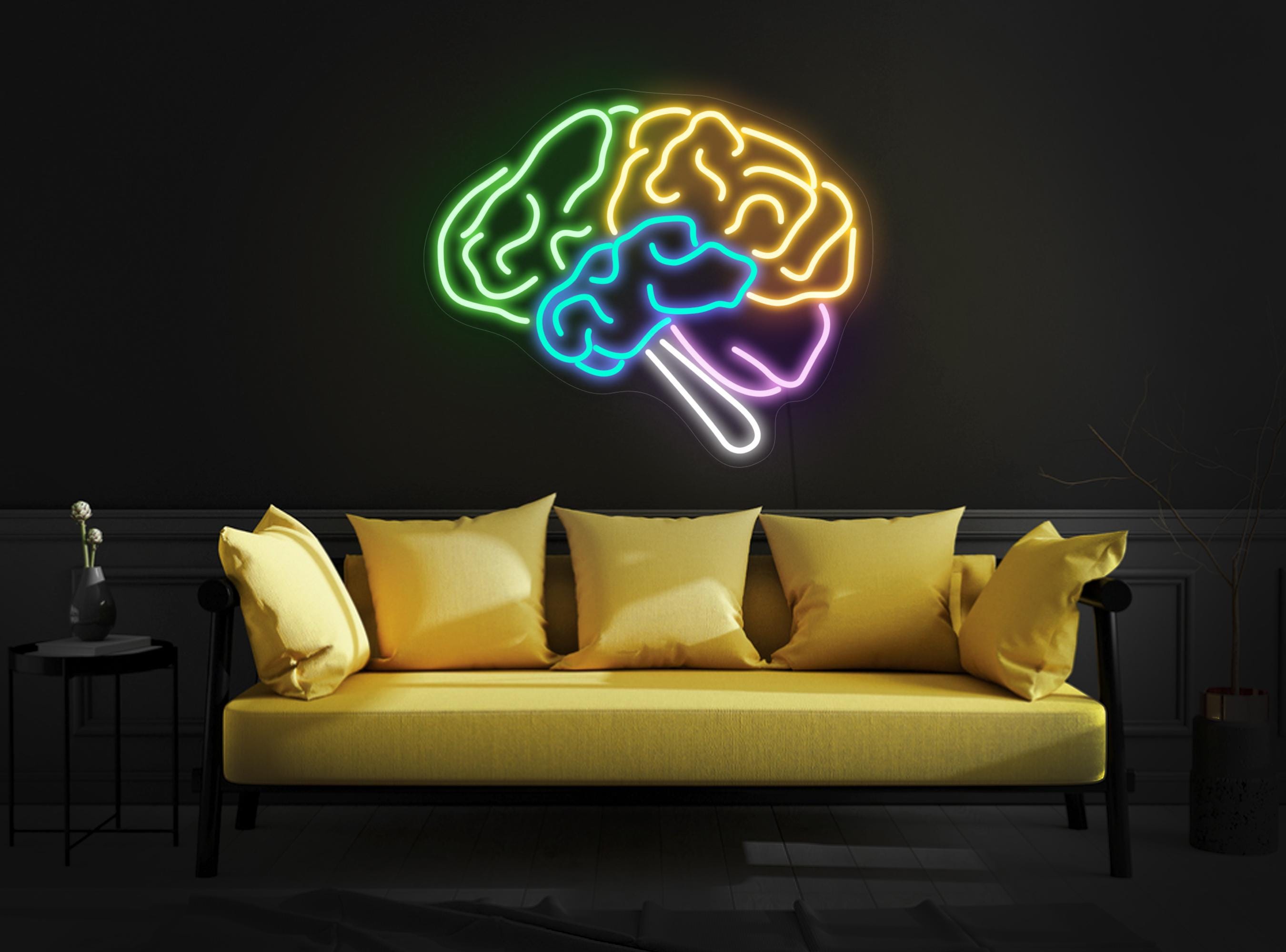 Brain Neon Sign, Brain Led Sign, Brain Light Sign, Modern Neon Sign, Multicolor Neon Sign, Neon Light Sign For Wall, Brain Wall Art Decor