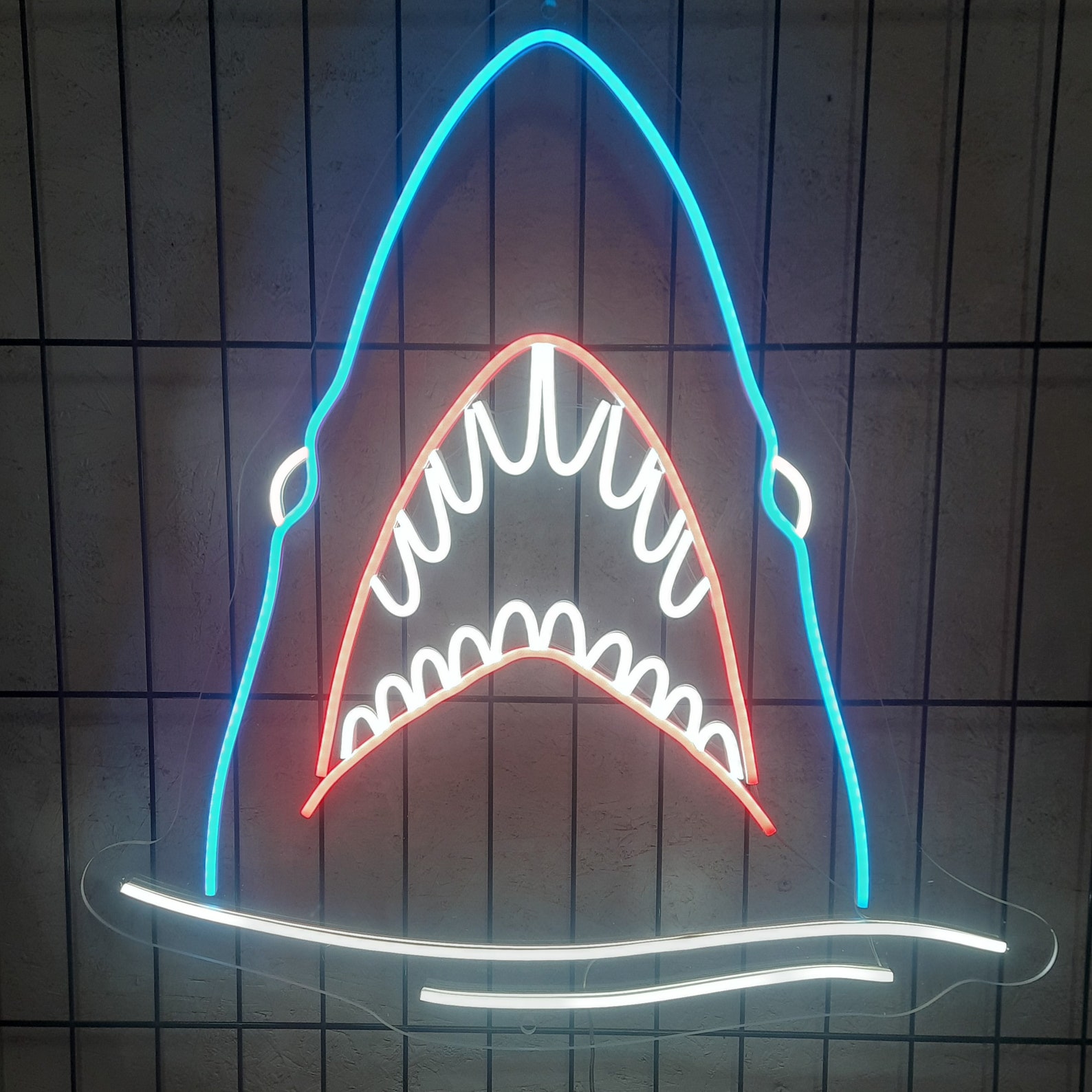 Shark Neon Sign, Jaws Neon Sign, Nautical Neon Sign, Fish Neon Sign, Sea Animal Neon Sign, Shark Wall Art, Shark Wall Decor