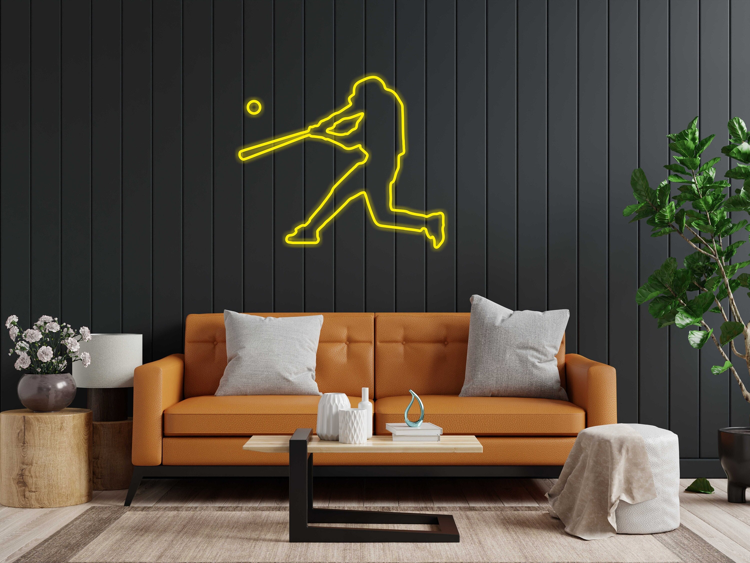 Baseball Player Neon Sign, Gaming Room Neon Sign, Player Neon Sign, Sport Neon LED Decor