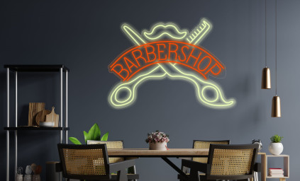 Barbershop Neon Sign, Custom Neon Sign For Barbershop, Barbershop Open Sign, Neon Haircut Sign, Neon Sign For Men's Grooming, Wall Decor