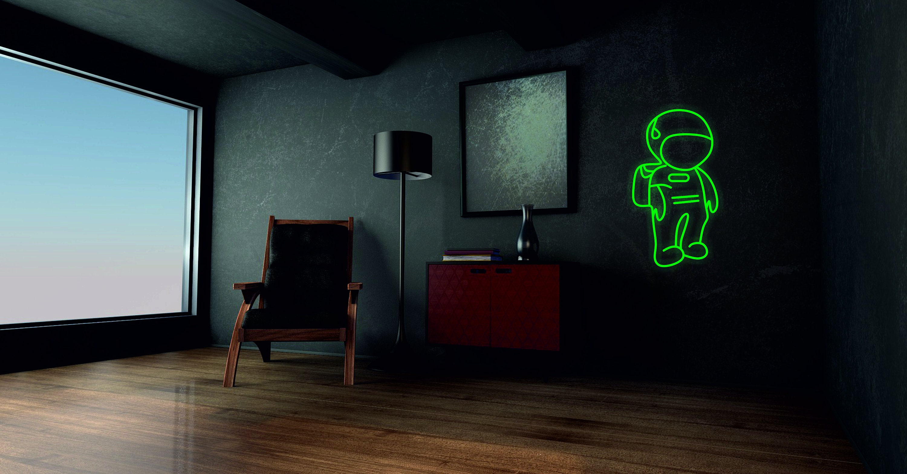 Astronaut, Cosmonaut, Space, Cosmos, Spaceman Neon Sign, Planet Galaxy Neon Sign, Space Led Neon Decor