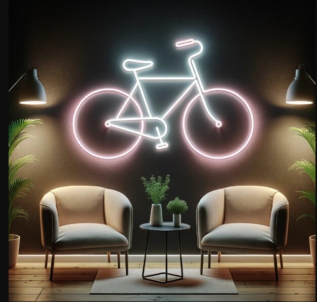 Bicycle Neon Sign, Neon Bike Sign, Bicycle Neon Lamp, Custom Neon Bicycle Sign, Cycling Neon Sign, Bike Neon Decor, Vintage Bicycle Sign