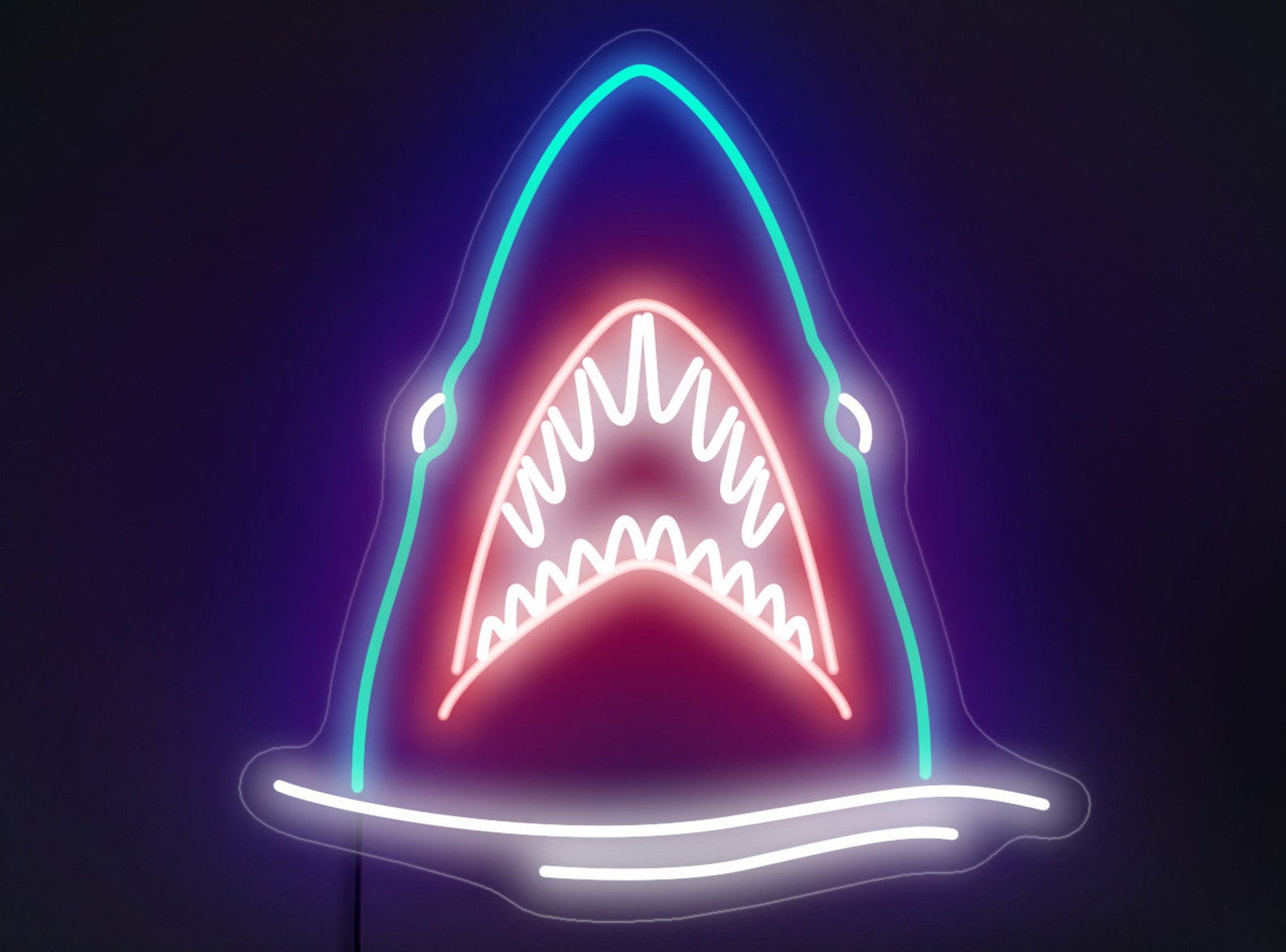 Shark Neon Sign, Jaws Neon Sign, Nautical Neon Sign, Fish Neon Sign, Sea Animal Neon Sign, Shark Wall Art, Shark Wall Decor