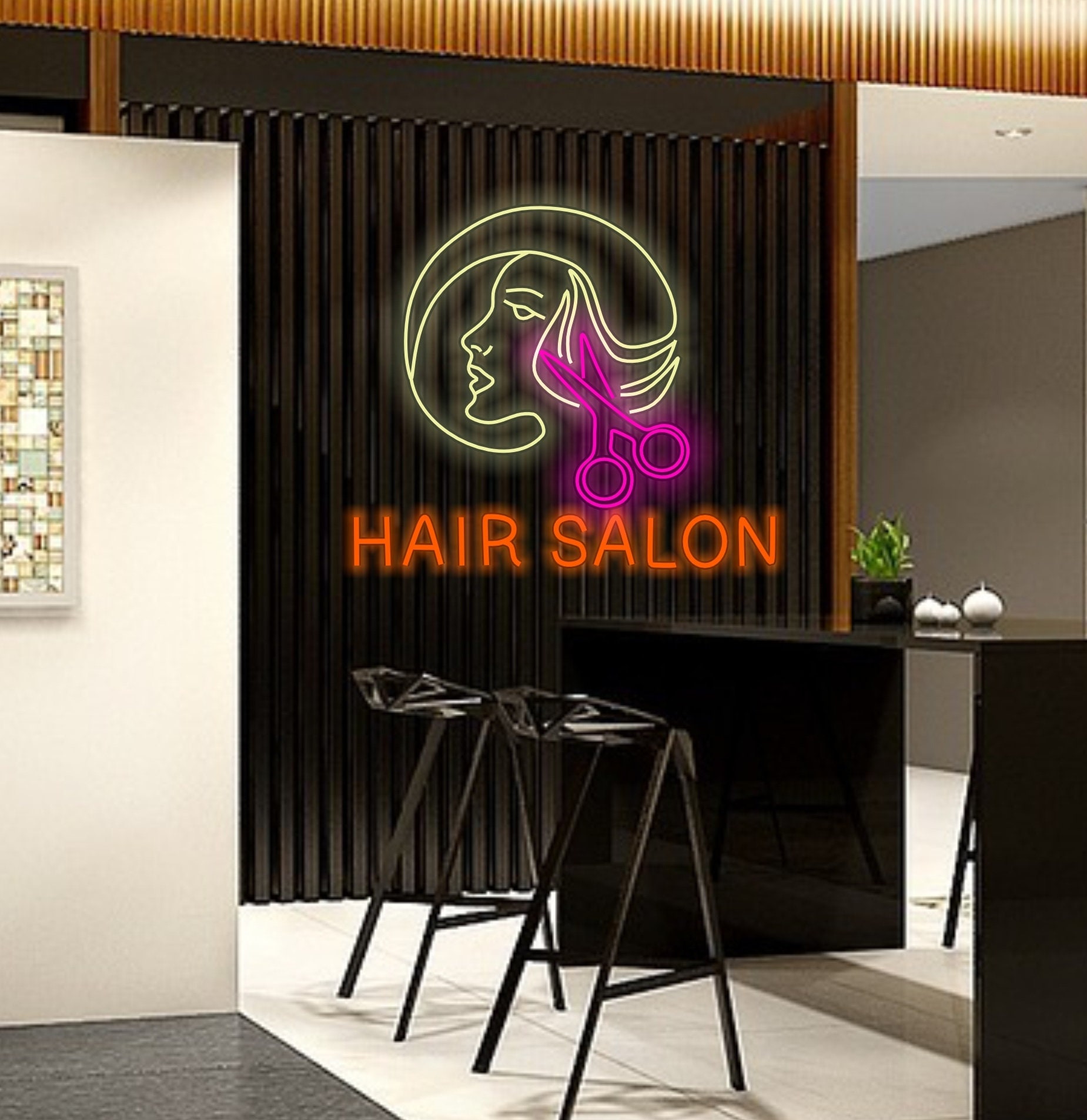 Neon Hair Salon Sign, Hair Salon Branding Neon, Stylish Hair Salon Neon Sign, Neon Hair Care Sign, Modern Hair Salon Neon Sign, Wall Sign