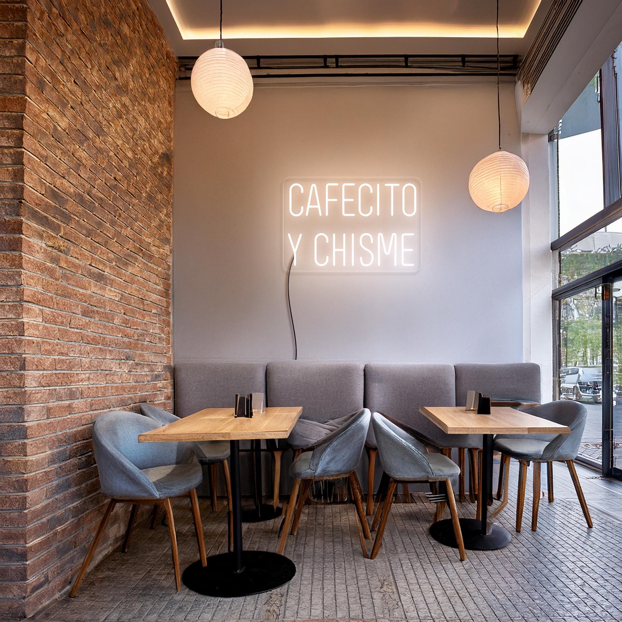 Cafecito Y Chisme Neon Sign, Coffee Neon Sign, But First Coffee Neon Sign, Cafe Neon Sign Restaurant, Coffee Bar Neon Sign, Coffee Art Decor
