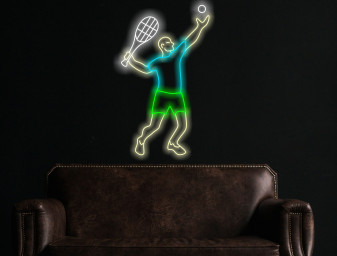 Tennis Player Neon Sign, Tennis Competitor Neon Sign, Tennis Athlete Neon Sign, Tennis Ace Neon Sign, Tennis Enthusiast Neon Sign