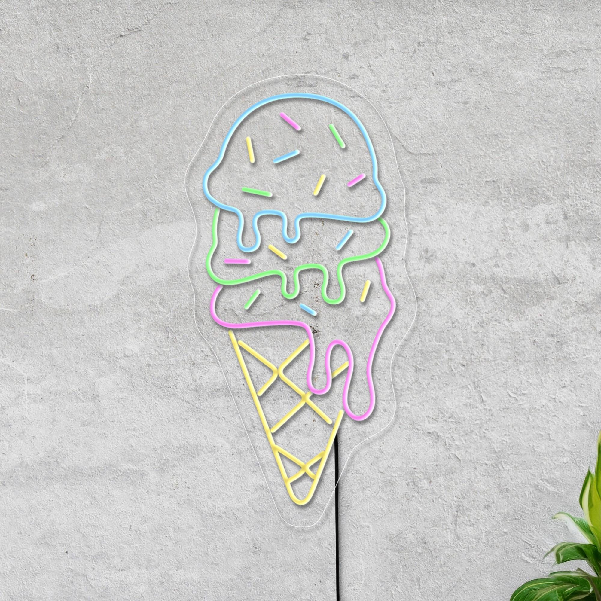 Ice Cream Neon Sign, Ice Cream Led Sign, Ice Cream Light Sign, Multicolor Neon Sign, Ice Cream Lover Gift, Ice Cream Store Wall Art Decor