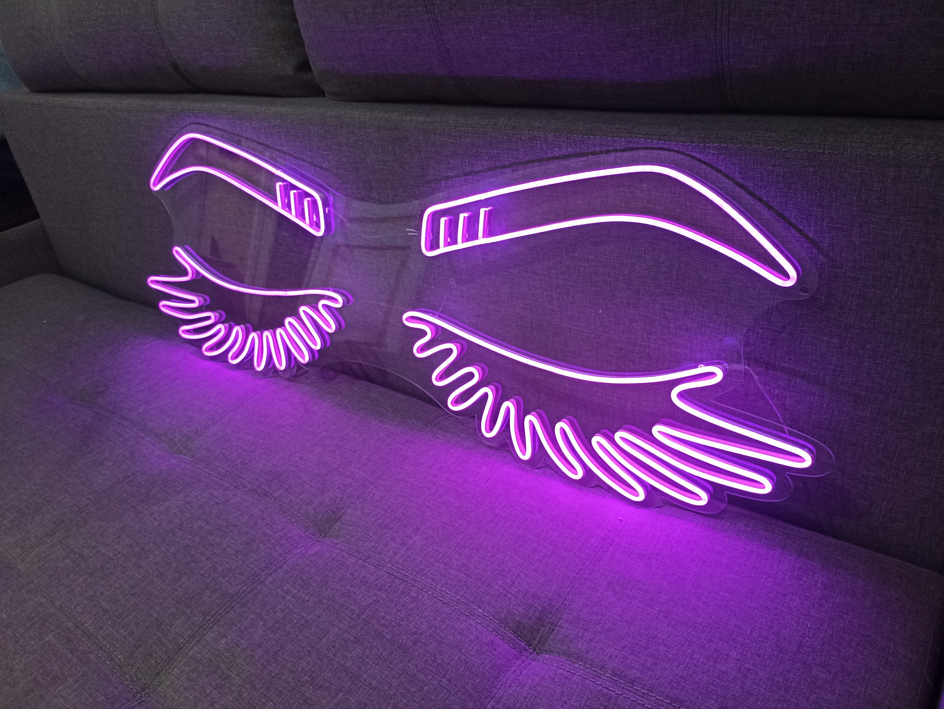 Eyelashes Led Neon Sign, Beauty Salon Sign, Custom Neon Sign, Wall Decor, Girl Face & Eyebrows, Decoration In A Beauty Salon, Wall Decor