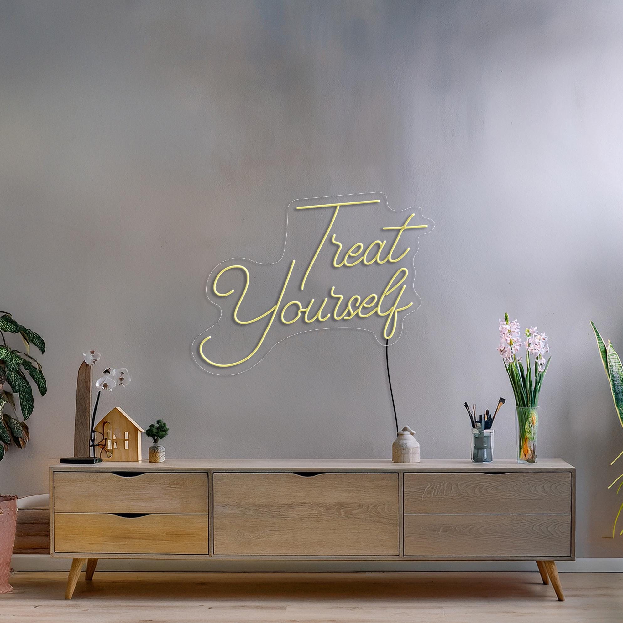 Treat Yourself Neon Sign, Wedding Neon Sign, Wedding Party Bar Neon Sign, Neon Sign Bedroom, Treat Yourself Decor, Wedding Wall Art Decor