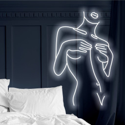Neon Sign With Woman Silhouette, Custom Neon Sign Woman Figure, Female Form Neon Sign, Woman Body Contour Neon, Neon Sign Lady Outline