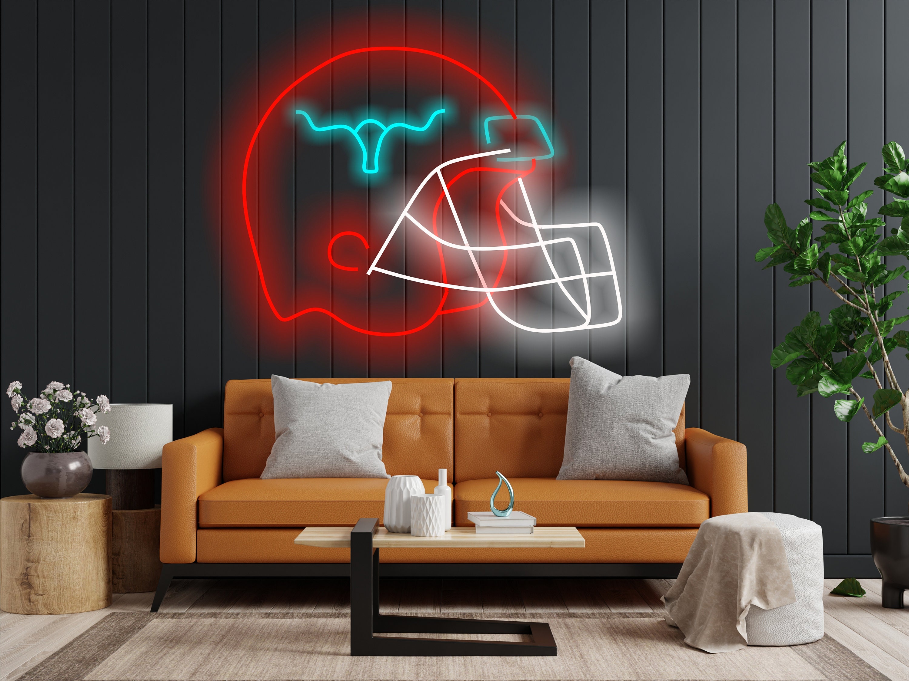 Football Helmet Neon Sign, American Football Neon Sign, Sports Bar Football Helmet Sign, Football Helmet Neon