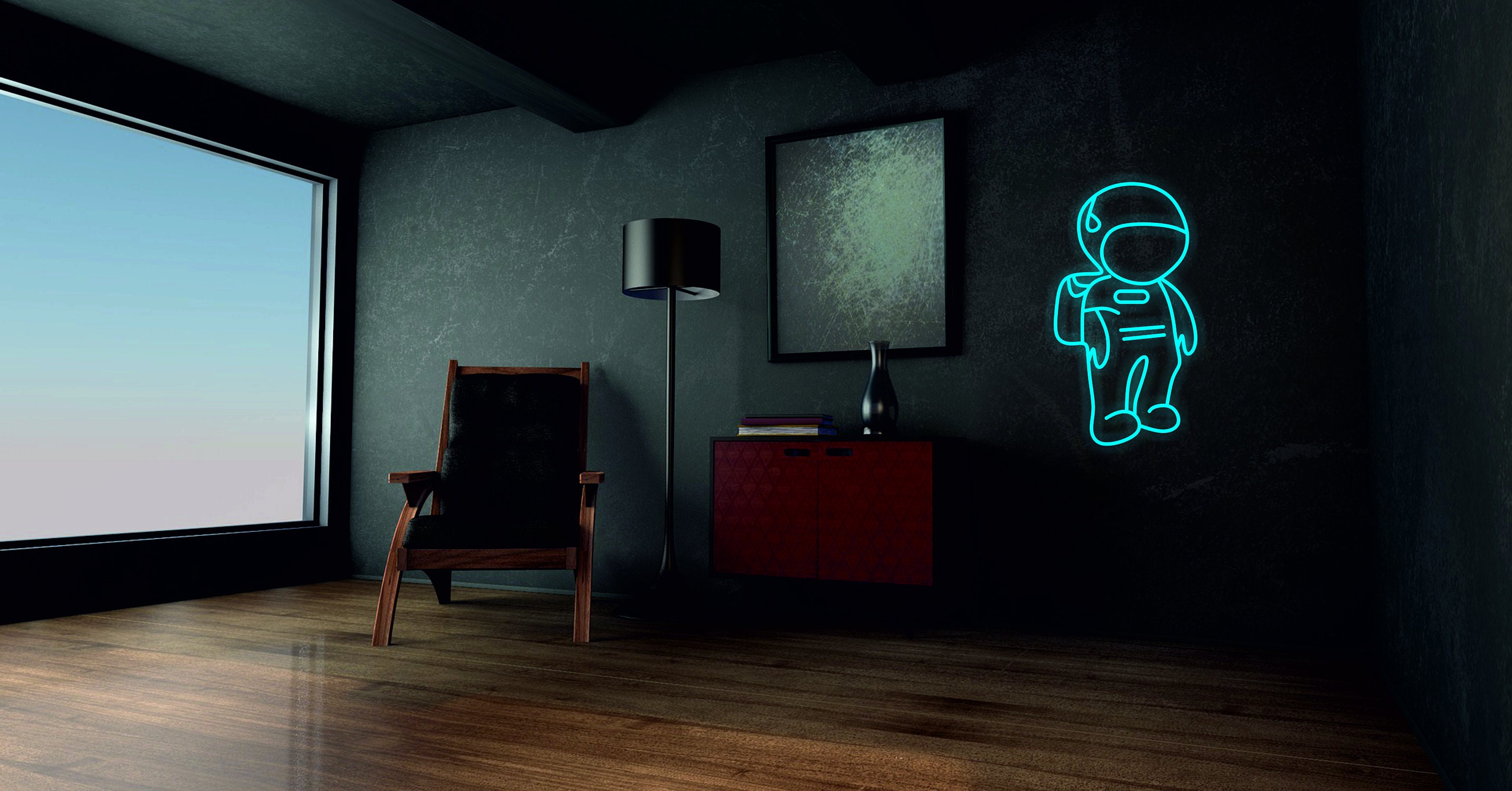 Astronaut, Cosmonaut, Space, Cosmos, Spaceman Neon Sign, Planet Galaxy Neon Sign, Space Led Neon Decor