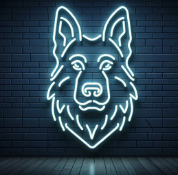 German Shepherd Head Neon Sign, Dog Neon Sign, Pet Neon Sign, Home Decor Pet Neon Sign, Custom Neon Sign, Animal Neon Sign