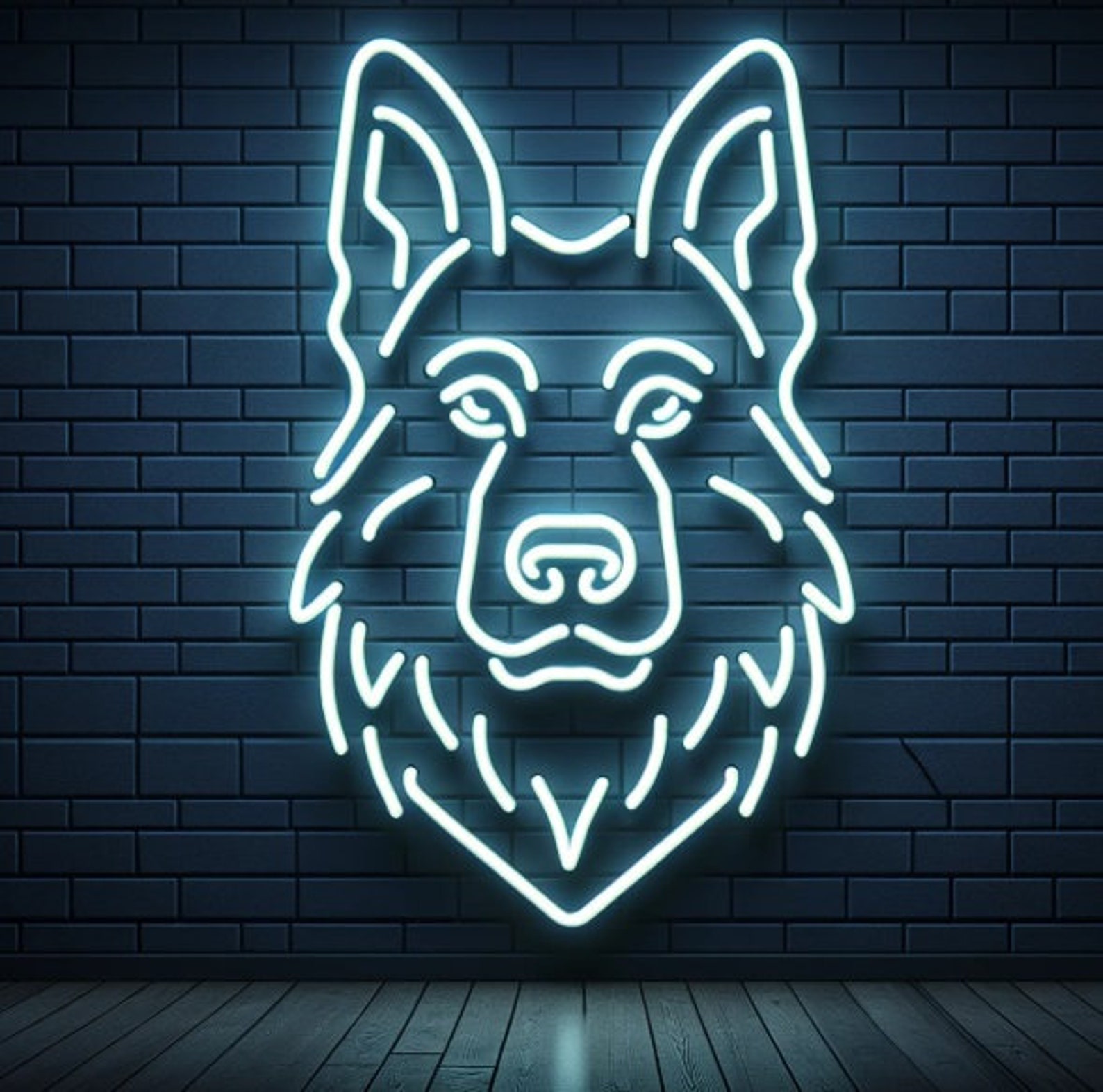 German Shepherd Head Neon Sign, Dog Neon Sign, Pet Neon Sign, Home Decor Pet Neon Sign, Custom Neon Sign, Animal Neon Sign