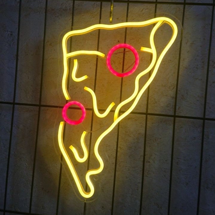Pizza Neon Light, Pizza Slice Sign, Pizza Light Sign, Neon Sign Kitchen, Neon Sign Wall Decor, Neon Light Sign, Pizza Decor, Pizzeria Decor