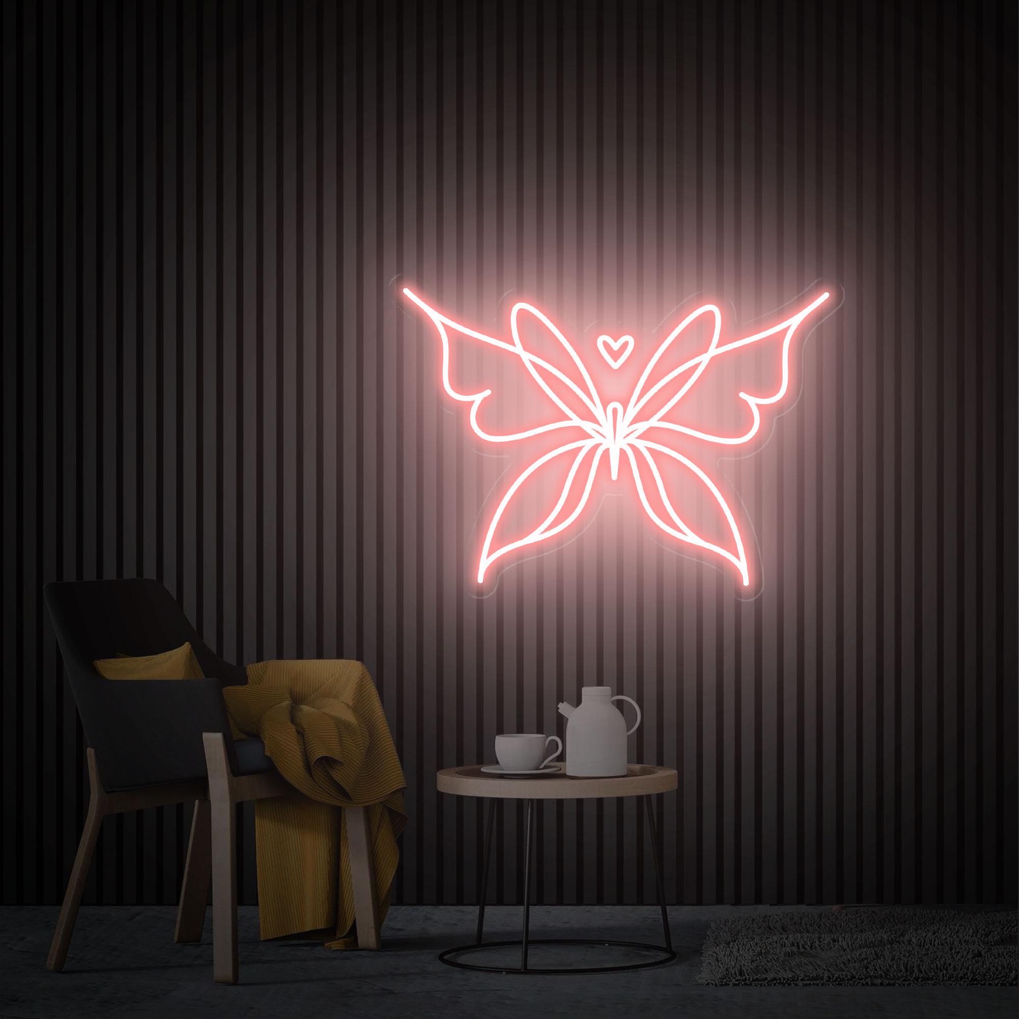 Butterfly Neon Sign, Butterfly Neon Wall Art, Custom Neon Sign, Home Bedroom Decor, Perfect Neon Wall Decor for Girls Room, Christmas Gift