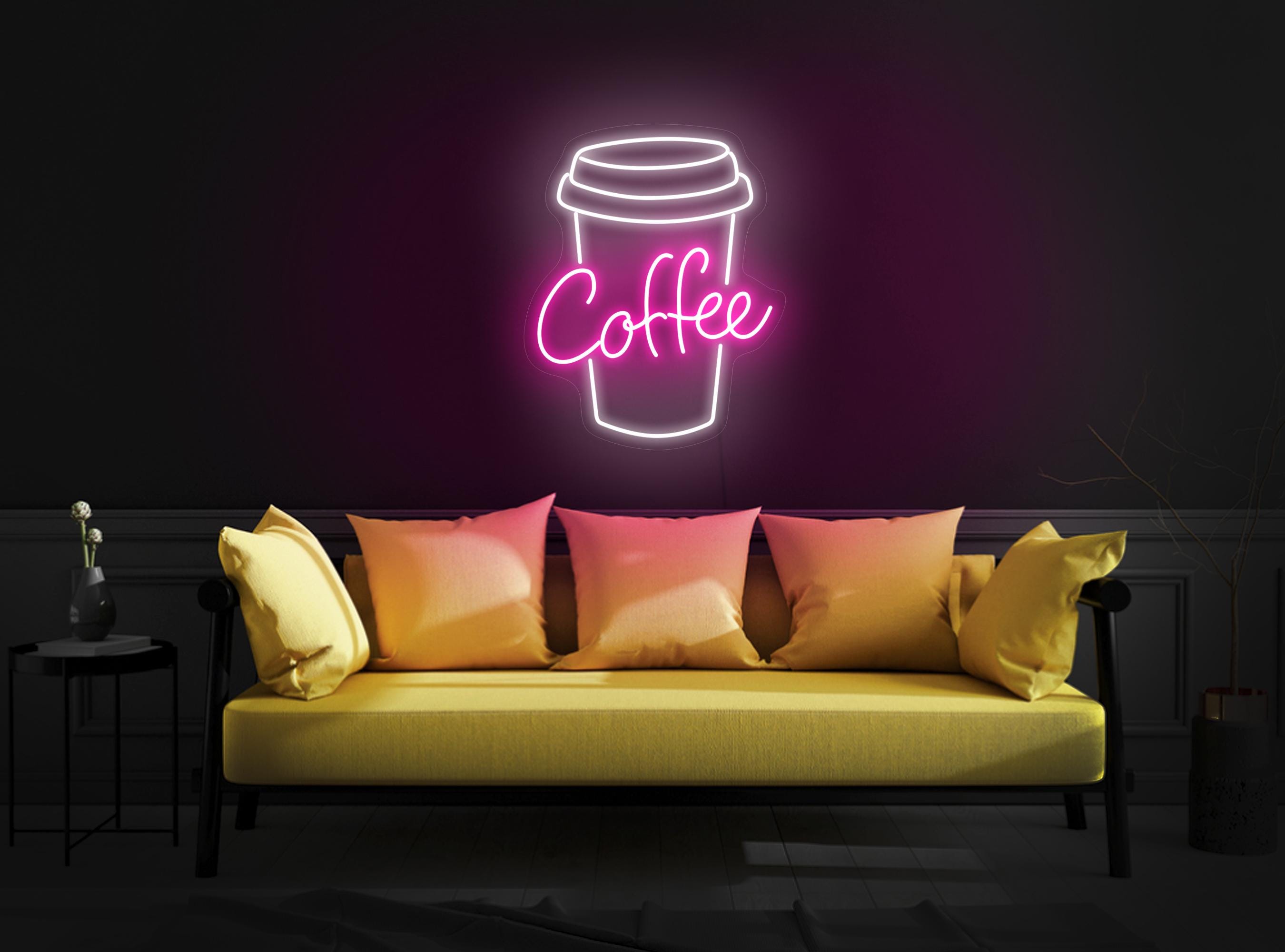 Coffee Cup Neon Sign, Cafe Neon Sign, Coffee Sign, Coffee Bar Sign Decor, Coffee Lover Gift, Neon Sign Kitchen, Bar Decor, Cafe Art Decor
