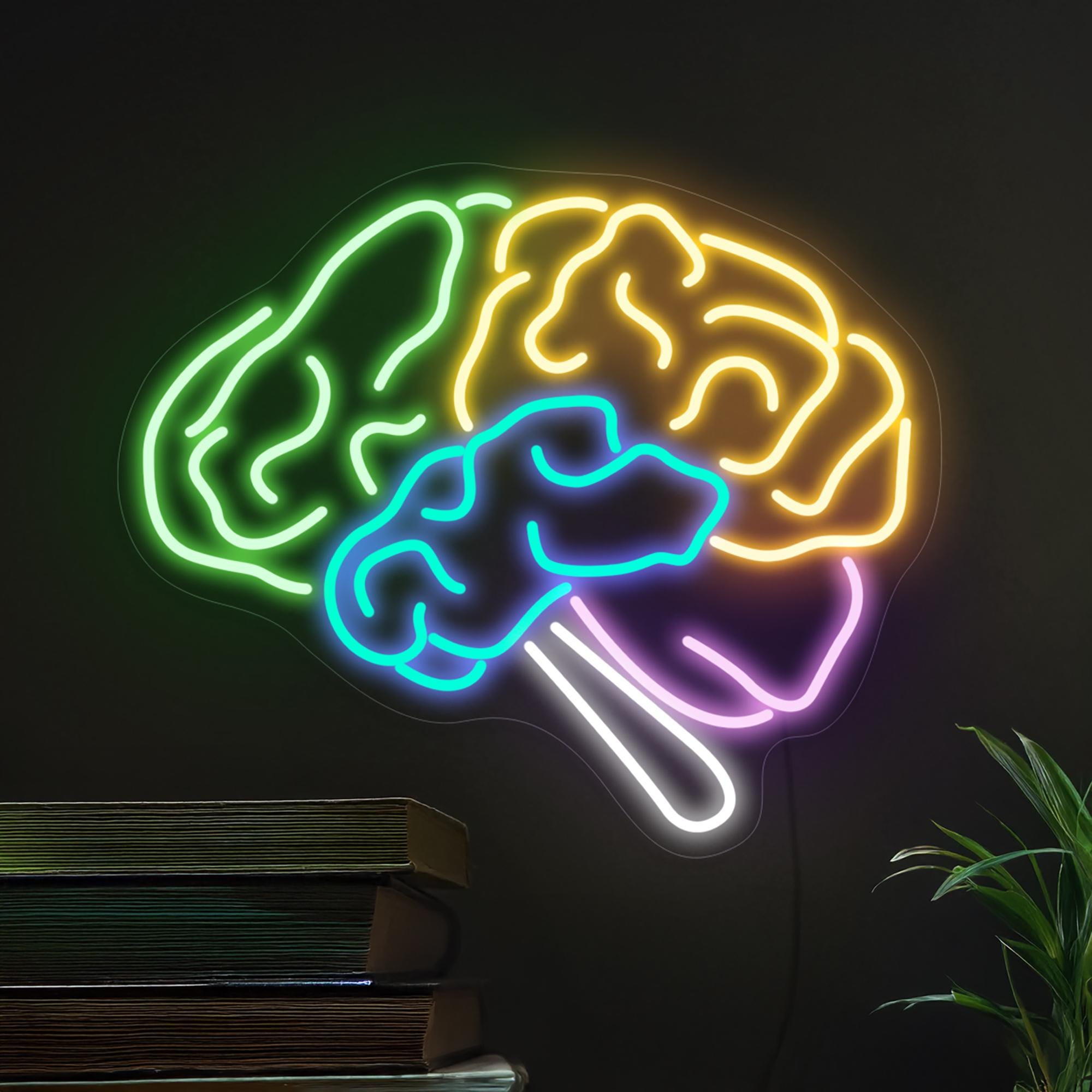 Brain Neon Sign, Brain Led Sign, Brain Light Sign, Modern Neon Sign, Multicolor Neon Sign, Neon Light Sign For Wall, Brain Wall Art Decor