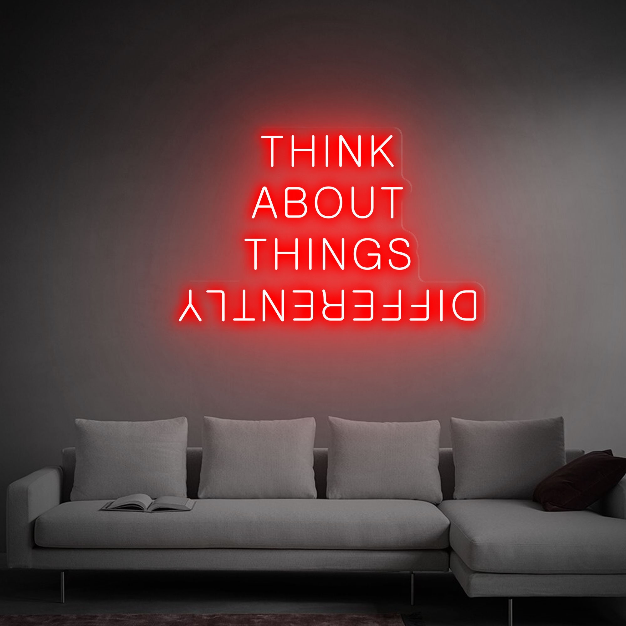 think about things differently neon light sign, birthday gifts neon sign LED Light Sign Room Yard Home Wall Decor Art, Gift for Her