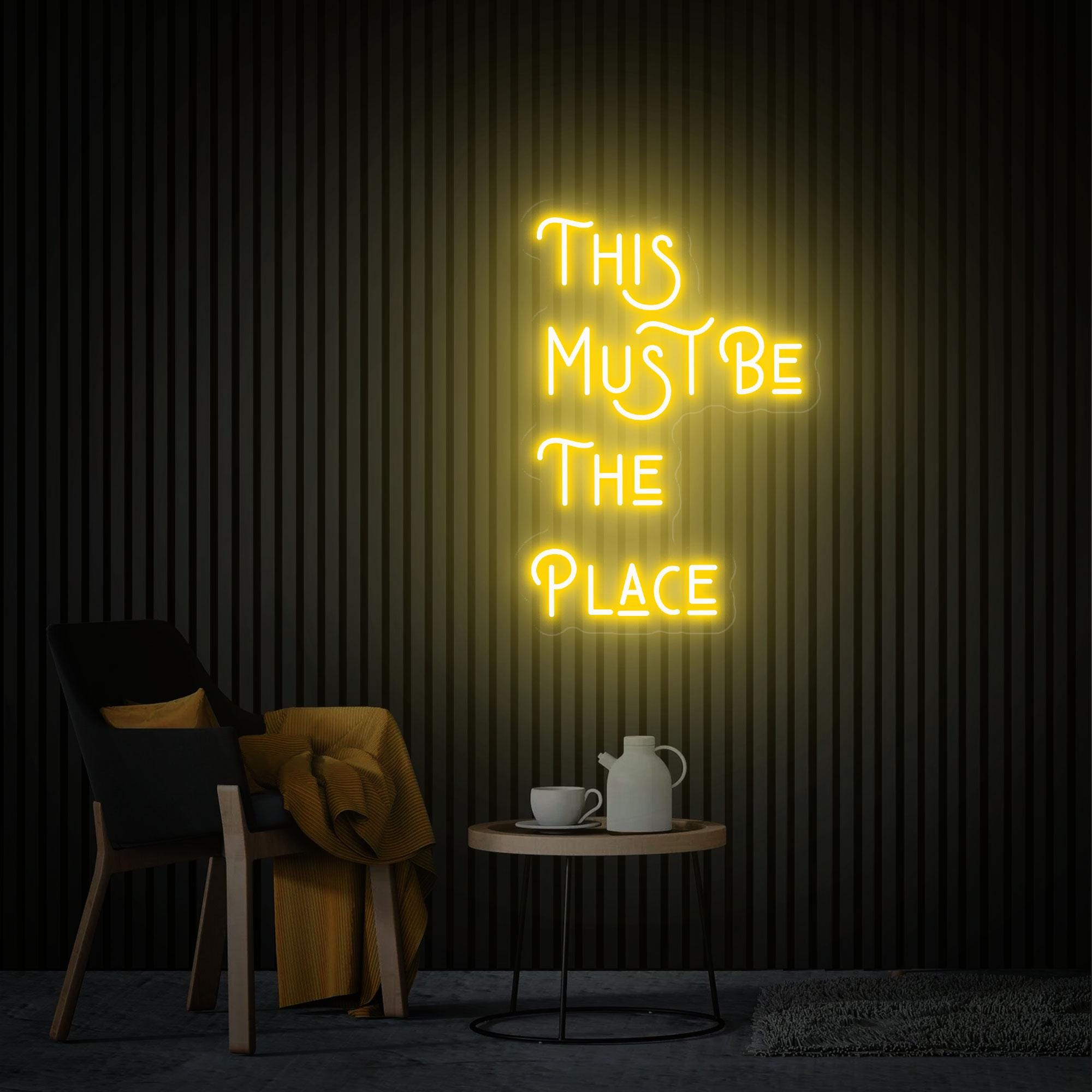This Must Be The Place Neon Sign, Home Party Decor, Custom Neon Sign, Led Sign Wall Art Bedroom, Neon Lights Wedding Decor Housewarming Gift