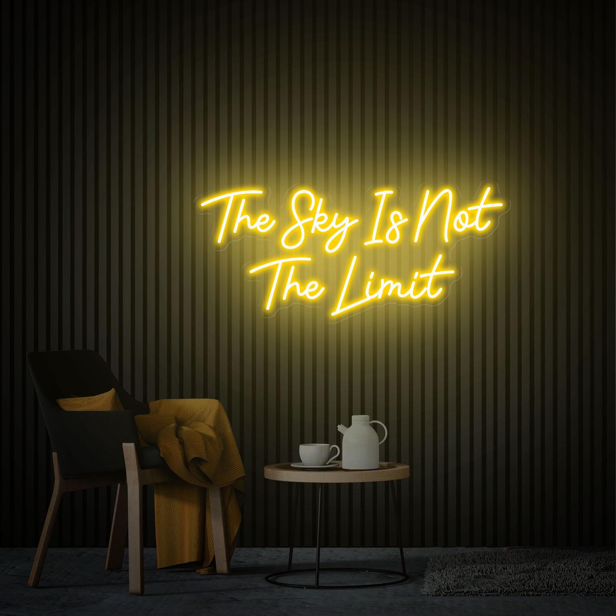 The Sky Is Not The Limit Neon Sign, Bedroom Art Living Office Neon Sign, Studio Decor Room Wall Art Neon Motivation Custom Gift Idea Sign