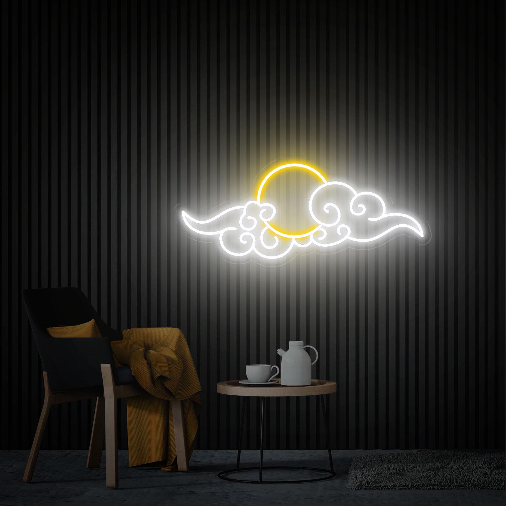 Anime Cloud Sunset Neon Sign, Anime Neon Sign, Neon Wall Art, Custom Neon Gift, Anime Art Manga Art, Kids Room Decor, Nursery Anime Room Art