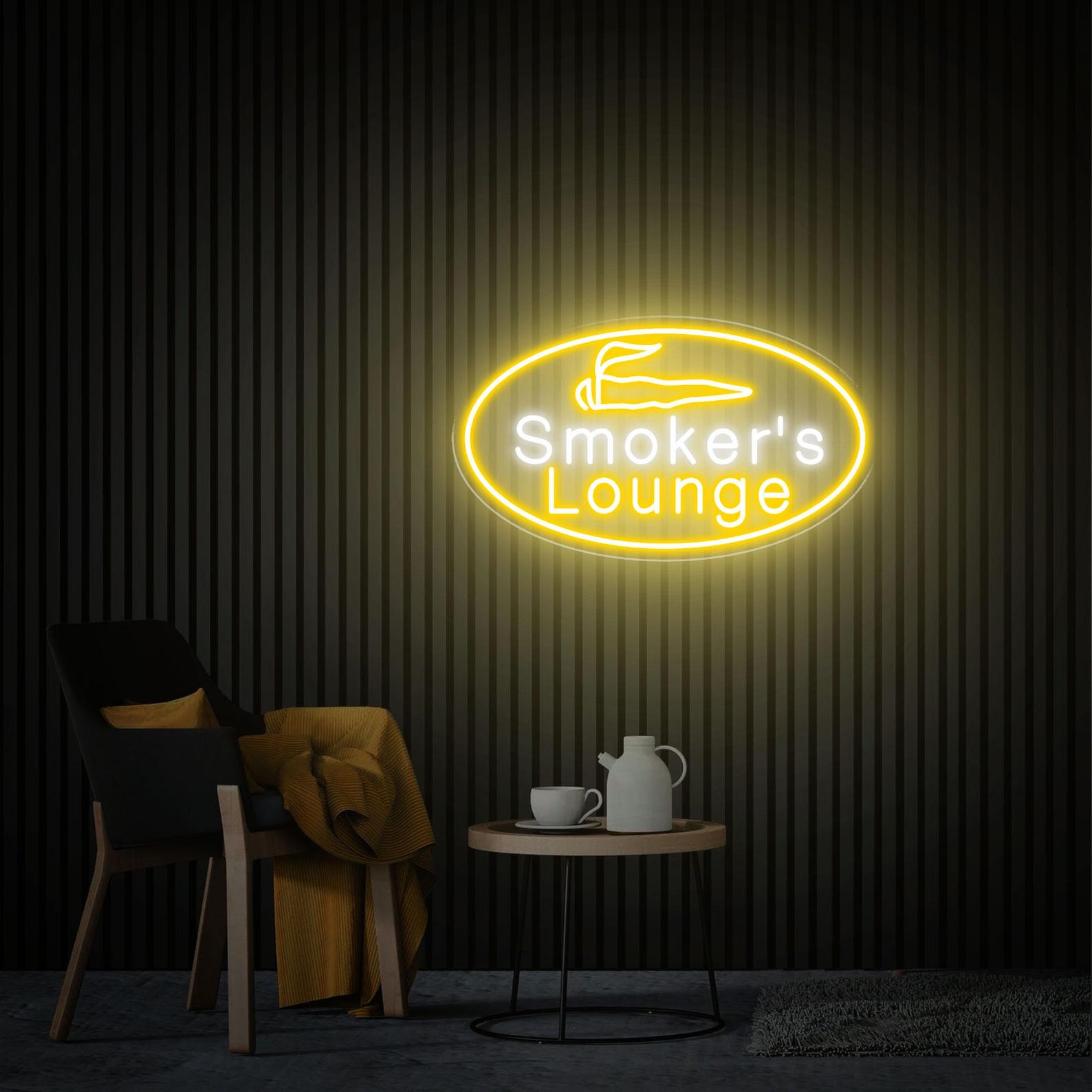 Smoker's Lounge Neon Sign, Smoking Bar Neon Wall Decor, Man Cave Cigars Wall Art, Gift For Him, Lounge Decor Lights, Smoker Gift